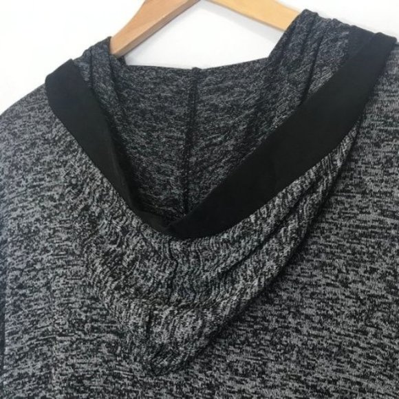 Women's Black and Gray Lace-Up Hoodie - Picture 3 of 9